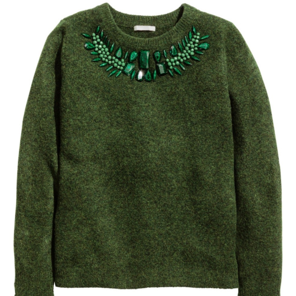 H&M Rare Sweater Aztec Gems Hardwares Wool Size M Women’s